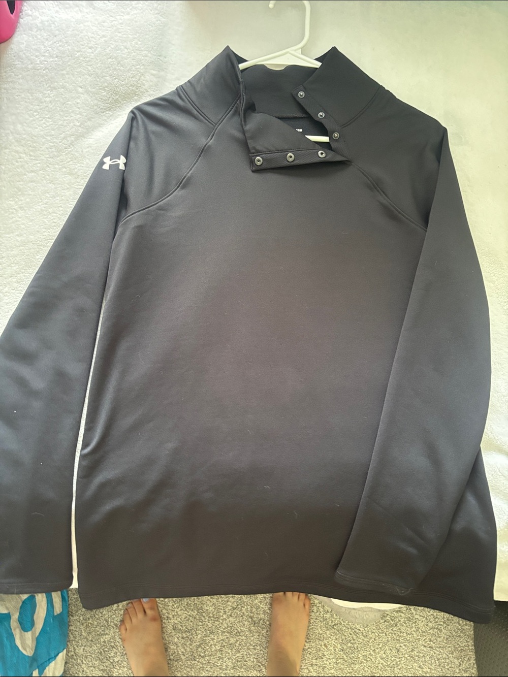 Under Armour Black Snap-Closure Performance Pullover